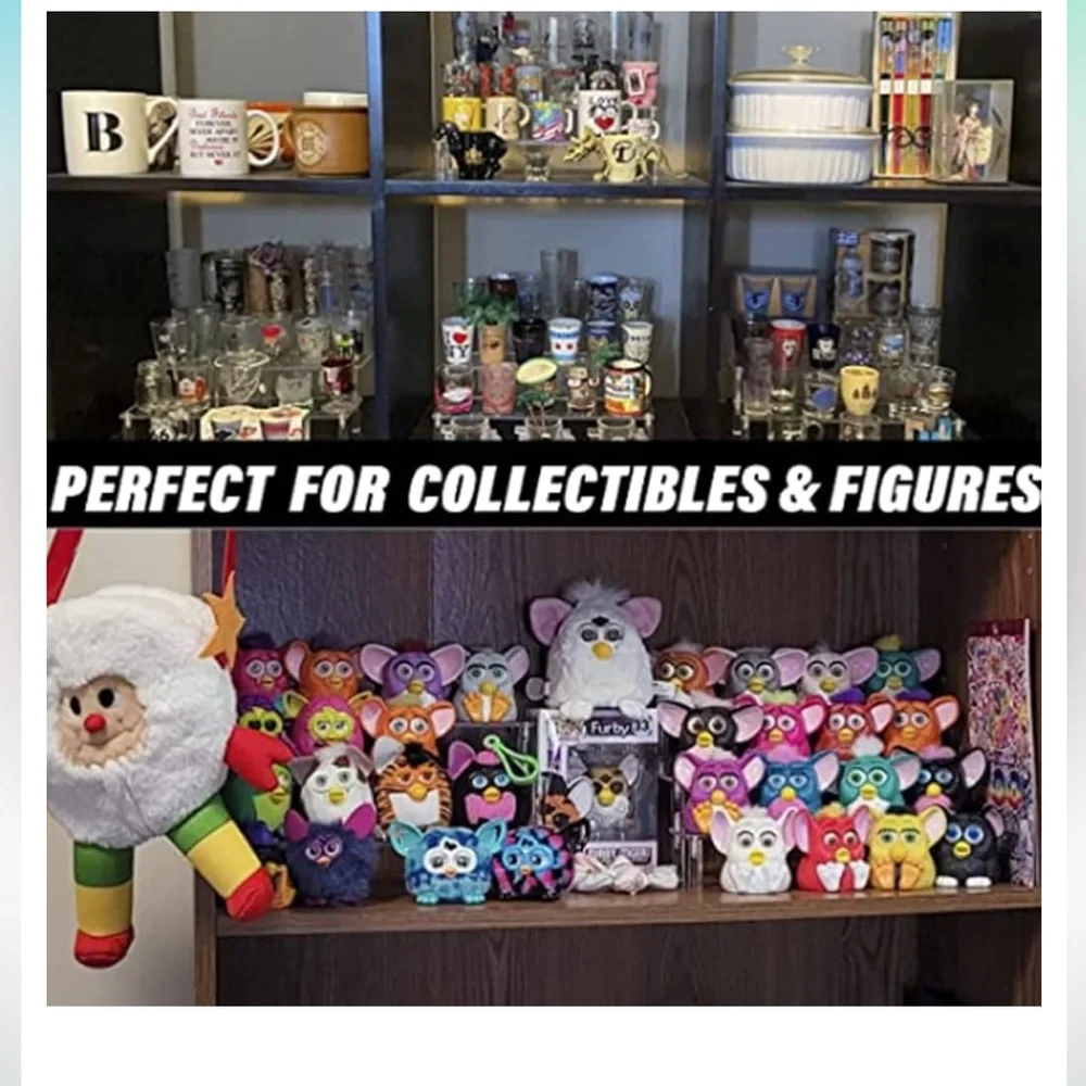 4-Tier  Acrylics Display Riser Shelf, Figure Display Stand Organizer